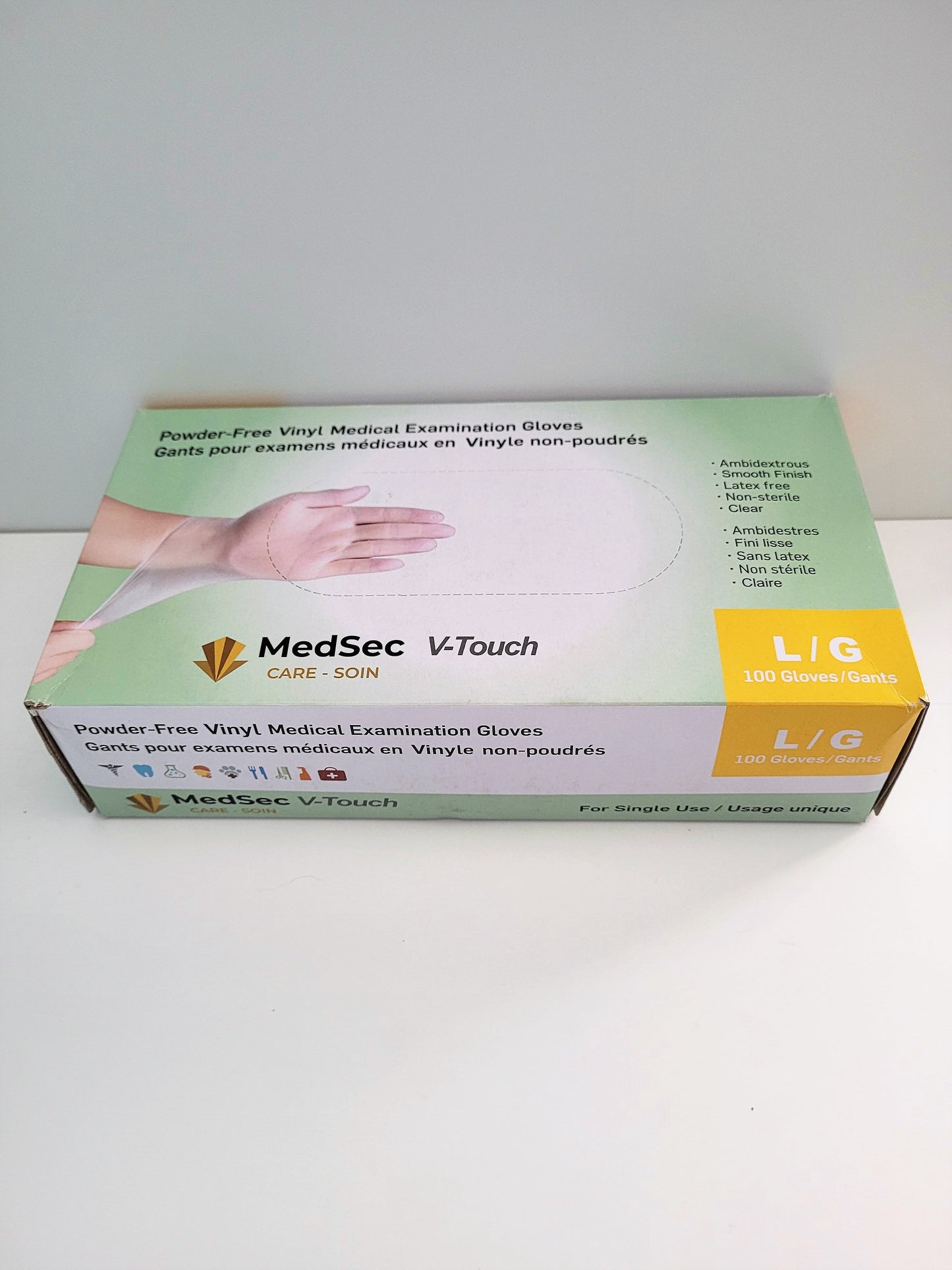 V-Touch - Gants d'examen médical en vinyle claire 4 mil (boîte de 100) - MedSecare