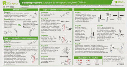 Dispositif de test rapide d'antigène COVID-19, test nasal/nasopharyngé, BTNX (trousse de 25) - MedSecare