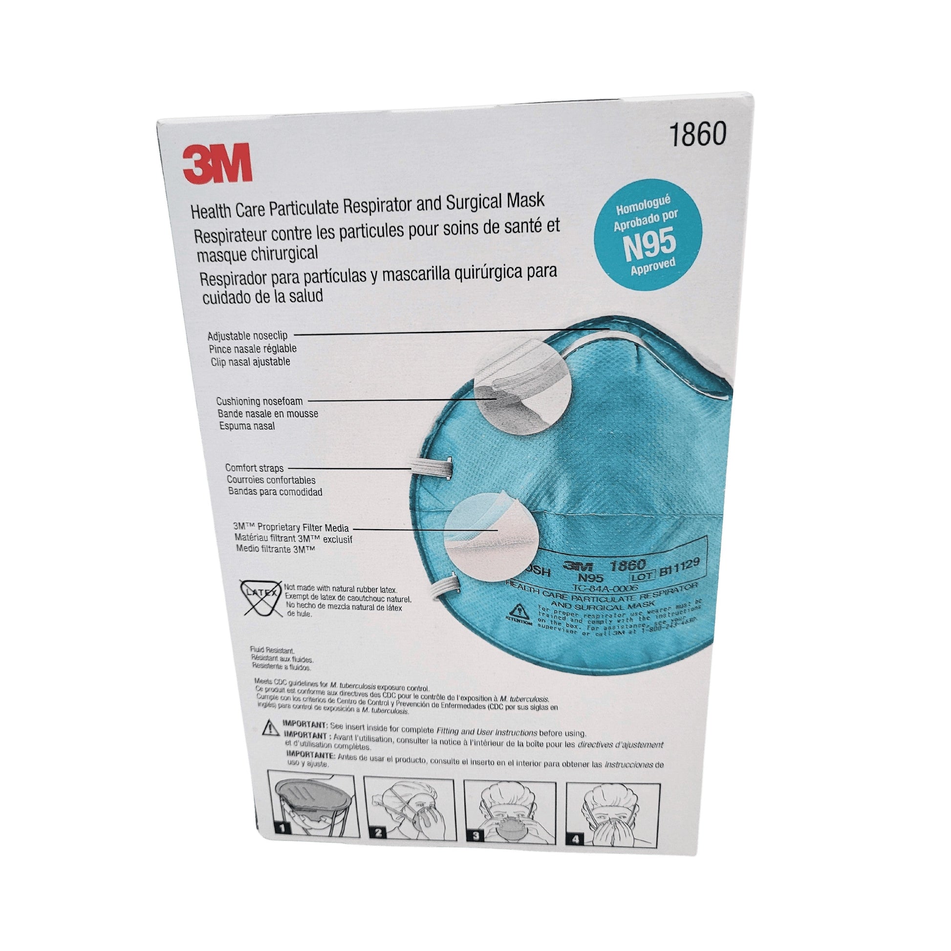 Masque 3M AURA N95 1860 (boîte de 20) - MedSecare