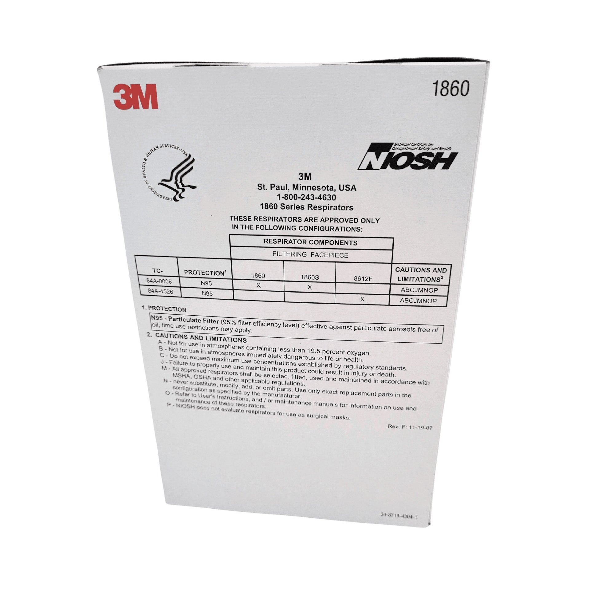Masque 3M AURA N95 1860 (boîte de 20) - MedSecare