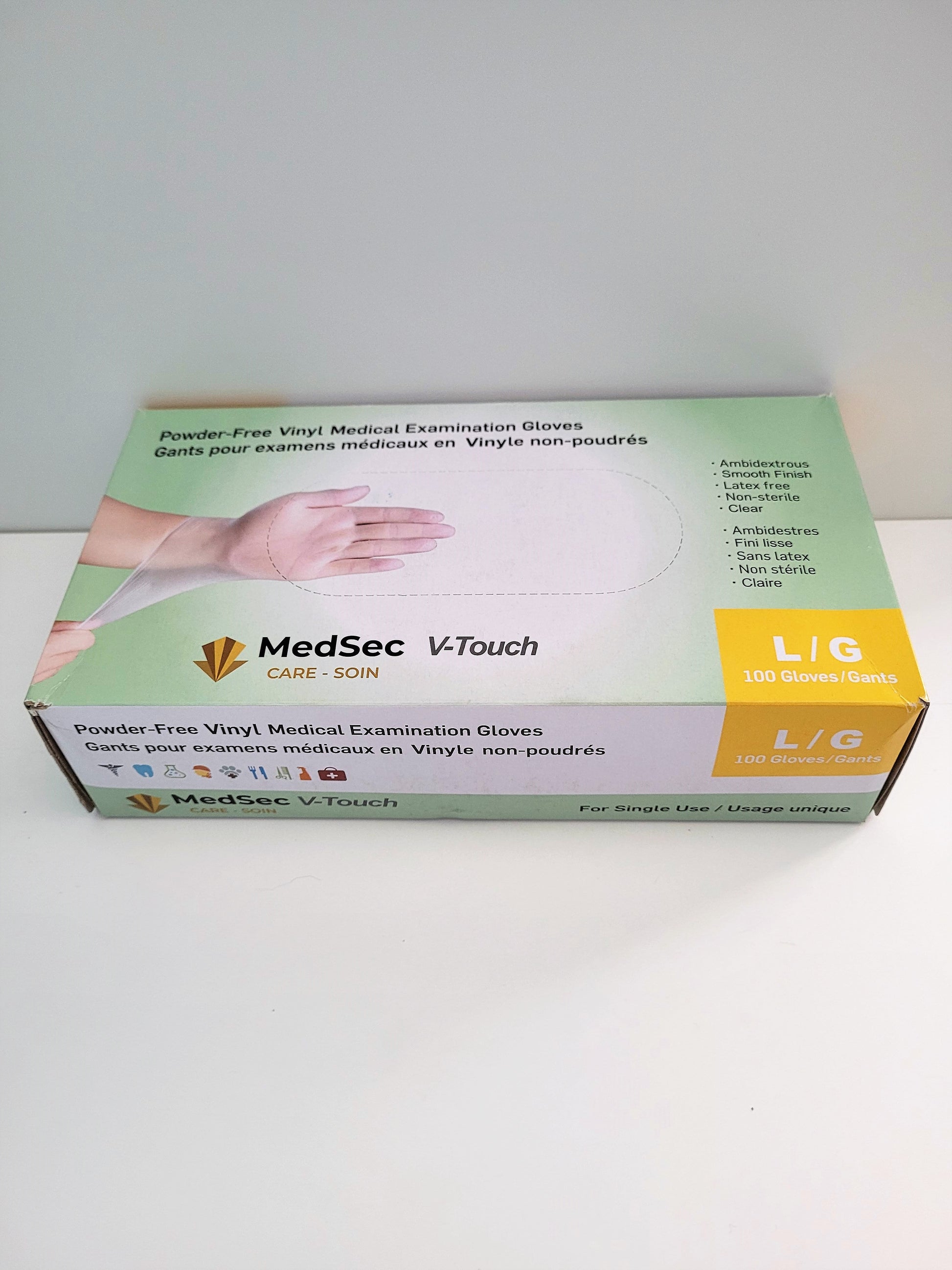 V-Touch - Gants d'examen médical en vinyle claire 4 mil (boîte de 100) - MedSecare